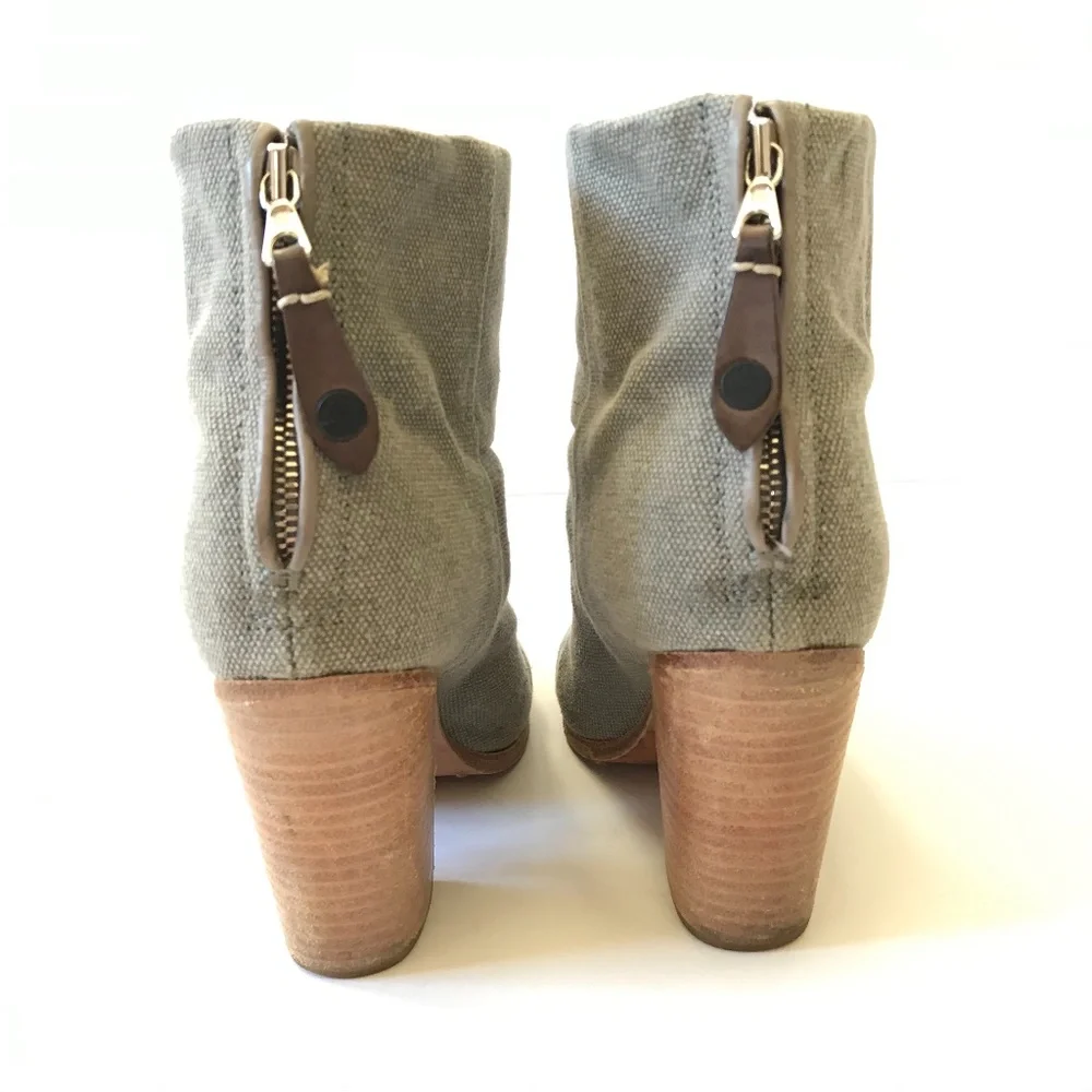 Rag & Bone Newbury Boots Booties 36 6 Gray Canvas - Picture 9 of 12